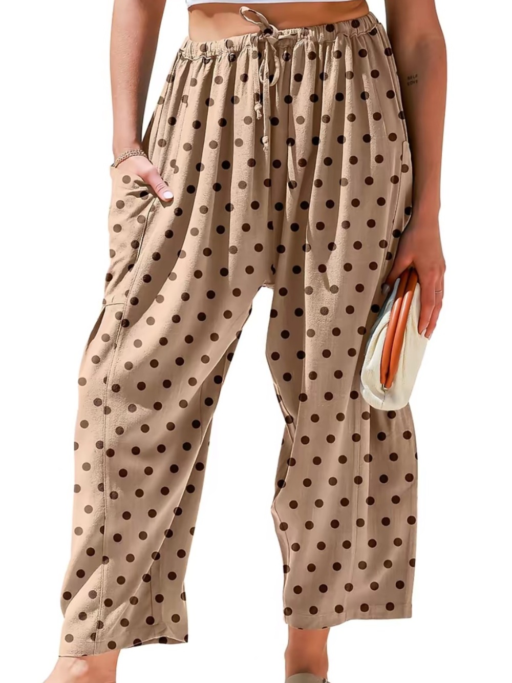 Tarse Linen Blend Wide Leg Pants